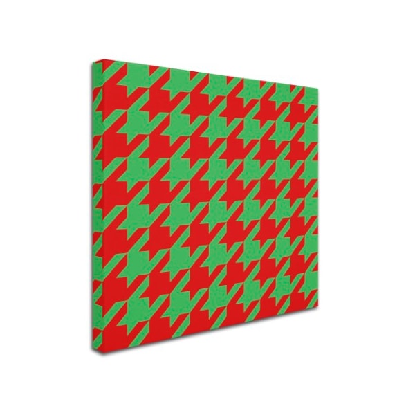 Color Bakery 'Xmas Houndstooth' Canvas Art,18x18